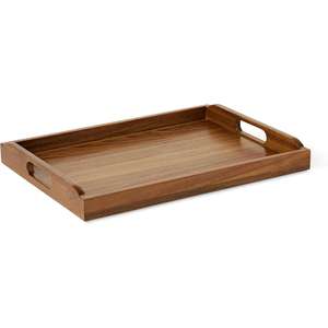 Plateau de rangement et de service en bois massif de qualité supérieure avec finition lisse et poignées faciles à saisir pour la cuisine, la salle à manger, la table basse et la décoration intérieure - Product Image 1