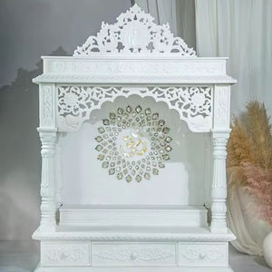 Templo hindú de mármol tradicional indio tallado a mano para el hogar, oficina o jardín, listo para enviar, Super Marble Arts - Product Image 1