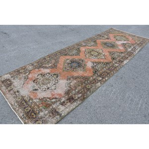 Tapis turc vintage vert orange 4,5x12,9 pieds - Product Image 2