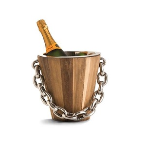 Nueva Venta de cubo de hielo de plata antigua Cubo de hielo de cerveza con soporte de cocodrilo Acabado Elegante hielo de refrigeración de vino - Product Image 5