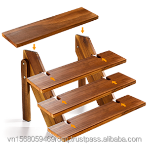 Soporte de pastel multifunción de madera de acacia de 4 niveles y exhibición de cupcakes para graduación, eventos de boda de Halloween, decoración del hogar - Product Image 4