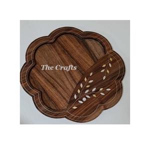 Assiette de service au chocolat de qualité exclusive pour le restaurant et les ustensiles de l'hôtellerie Assiette à bonbons en bois avec vadrouille - Product Image 1