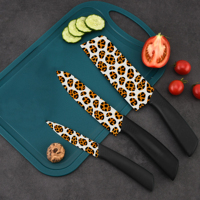 Set Pisau Keramik 3 Buah Desain Ambidextrous Plastik, Terlaris, Aman untuk Mesin Cuci Piring, Multifungsi, Anti Lengket