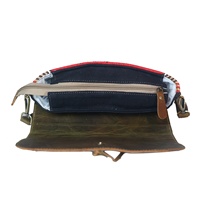 Sacs à bandoulière décontractés pour femmes en toile tissée à la main avec une seule sangle en cuir de vachette marron, fermeture éclair et chaînes en cuir véritable