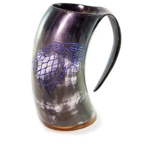 Tasse de corne à boire Viking de haute qualité fabriquée à la main corne naturelle hautement polie Inde pour le vin et la bière - Product Image 1