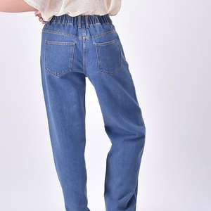 Prix de gros Jean en coton pour femme Pantalon en denim pour petit ami Jeans pour femme quantité minimale de commande bas Jean droit taille moyenne pour femme - Product Image 5