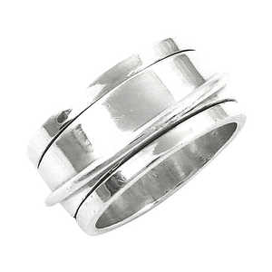 Bague tournante en argent 925 pour femmes, soulagement de l'anxiété, chaîne en titane cuivre plaqué or 18 carats, pierres précieuses certifiées IGI - Product Image 1