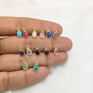 Charmes ovales facettés en quartz clair 4x6 mm avec sertissage |   Pendentifs en argent sterling 925 plaqués or pour la fabrication de bijoux DIY - Product Image 6