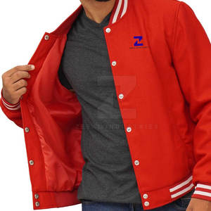 Chaqueta Universitaria para Hombre, Estilo Clásico, Cuello Alto, Logotipo Frontal, 100% Algodón, Ecológica, Transpirable, Cálida, para Entrenamiento Deportivo - Product Image 4