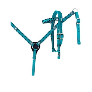 Comprar conjunto de cuello de cabeza y pecho occidental de nailon de color turquesa con concho a la venta proveedor de fabricación Saman Exports - Product Image 1