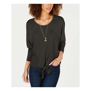 Maglione da donna Style & Co Petite M grigio con laccetti sul davanti - Product Image 1