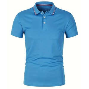 Offre Spéciale hommes été décontracté respirant haut confortable polo chemise hommes couleur unie à manches courtes T-Shirt - Product Image 3