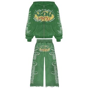 Ensemble de survêtement d'hiver unisexe de luxe, taille plus, tissu respirant, pantalon personnalisé avec strass, couleur premium, graphique - Product Image 3