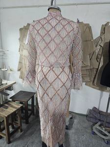 Aline Luxury Evening Party Ball Gown Alta calidad Sin mangas Con cuentas Lentejuelas Bordado Patrón floral Largo Off-the-Shoulder - Product Image 4