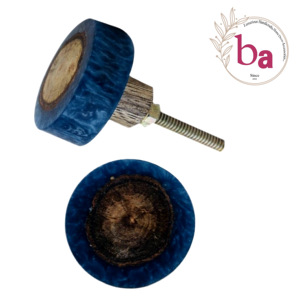 Boutons d'armoire en laiton en corne d'os en résine bleu foncé au design moderne pour tiroirs de cuisine armoires commodes salles de bains - Product Image 1