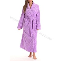 Peignoir en velours 100 % coton de qualité supérieure, dernier design, matière polaire premium, séchage rapide, respirant, avec cordon de serrage, pour femme