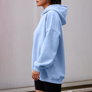 Sweat à capuche baggy surdimensionné pour femmes impression personnalisée motif solide courte longueur vêtements de créateur de mode-vente en gros sweat à capuche vierge - Product Image 5