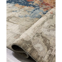 Premium Moroccan Abstract Multicolor Wool Handwoven Eco-friendly Anti-Slip Knotted Super Kazak Low Pile Rug Bedroom Living Room