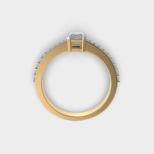 Bague de fiançailles romantique spéciale Journée de la Femme en or 18 carats avec diamant de laboratoire taille émeraude de 1,20 carat, élégante bague de mariage - Product Image 3