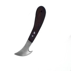 Couteau à sabot outils de coupe manche en bois noir Instruments vétérinaires lame ronde en acier inoxydable couteau à sabot de cheval - Product Image 3