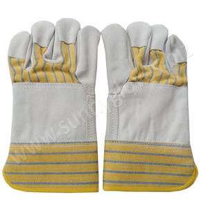 Meilleure qualité gants de travail de protection contre les chocs, en cuir de vache résistant aux coupures, Article 707 gant de travail - Product Image 1