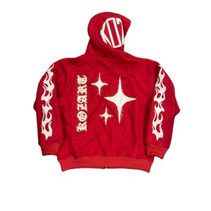 เสื้อฮู้ดซิป Y2K ผ้าฟลีซหนานุ่ม 100% ผ้าฝ้าย ปักลายสไตล์ Distressed ทรงโอเวอร์ไซส์ ดีไซน์ปรับแต่งได้ - Product Image 2