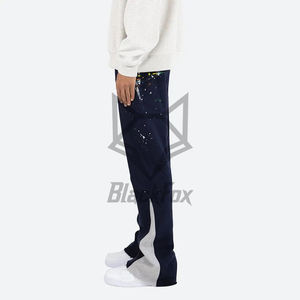 Pantalon de survêtement en coton vierge épais pour hommes, style décontracté, taille moyenne, droit, teint uni. - Product Image 3