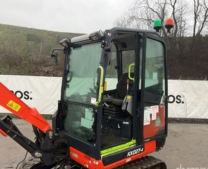 Mini-excavatrice Kubota U27-4 de 2,7 tonnes, à braquage zéro, diesel, compacte, avec hydraulique auxiliaire - Product Image 6