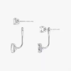 Pendientes de diamantes cultivados en laboratorio de plata 925, forma elegante para celebraciones y fiestas, regalo de uso diario para su accesorio de moda - Product Image 2