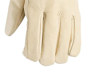 ถุงมือหนังสำหรับงานหนัก เสริมความแข็งแรงบริเวณฝ่ามือ ทนทาน ระบายอากาศได้ดี ป้องกันการฉีกขาด ปราศจากซิลิโคน ข้อมือตรง ไม่ผสมแป้ง เหมาะสำหรับงานสวน - Product Image 4