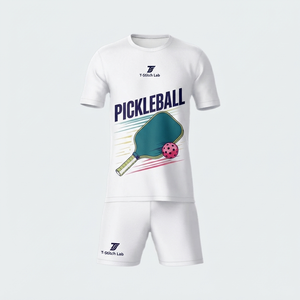 Nouvelle arrivée, uniforme de pickleball unisexe, léger, coupe régulière, 100% polyester, manches courtes, col rond, vêtements de sport, évacuation de l'humidité - Product Image 5