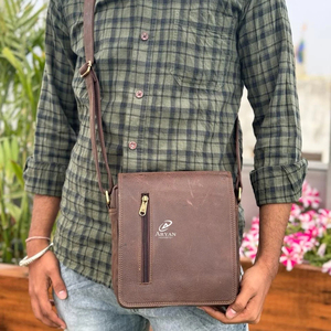 Nouveau fait à la main en cuir véritable sac à bandoulière en cuir véritable sac à main décontracté bandoulière multi utilisations bureau en gros de haute qualité unisexe sac - Product Image 1