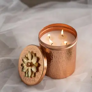 copper metal beautiful finishing wax candle jar Home & Wedding Tabletop Lighting Decoration Candle Votive Holder