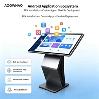 AOOWHAO OEM ODM Kiosco de Información de Autoservicio con Pantalla Táctil IR 4K de 32 Pulgadas, Horizontal, para Centros Comerciales y Salas de Exposiciones