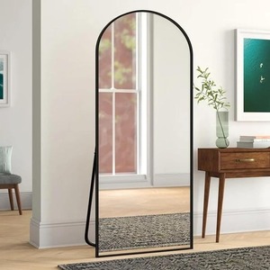 กระจกโค้งขนาดใหญ่ยาวเต็ม65 "X 27" นิ้วพร้อมตะขอแขวนผนังและขาตั้งสำหรับตกแต่งห้องนอนจากอินเดีย