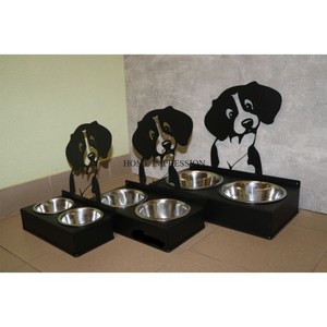 Designer Luxury Dogs Food Bowl Stainless Steel Polished Eco-Friendly <b>Light</b> Brown Color Wall Mounted Garden Decor Feeder for Top - Product Image 3