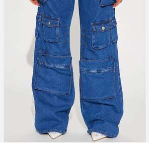 Custom Made High Street Women Baggy Trouser Cargo Style Denim Pants Multi Pockets Faded Washed Denim Wide Leg Cargo <b>Jeans</b> Pants - Product Image 3