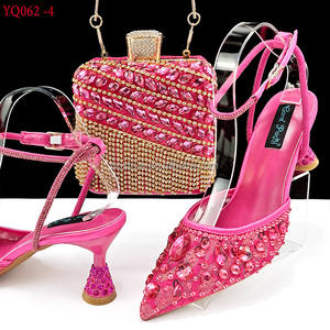 YQ062 Set di <span class=keywords><strong>scarpe</strong></span> e borse decorate <span class=keywords><strong>con</strong></span> strass <span class=keywords><strong>scarpe</strong></span> italiane <span class=keywords><strong>con</strong></span> borse di <span class=keywords><strong>alta</strong></span> qualità donne africane <span class=keywords><strong>scarpe</strong></span> da sposa e borsa Set - Product Image 5