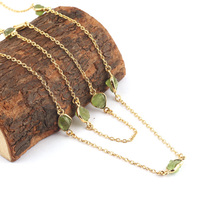 Collier de pierre de naissance d'août plaqué or 24 carats, nouveau design tendance avec diamant péridot brut naturel, bijoux à chaînes superposées pour femmes