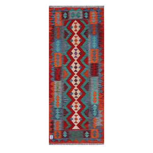 Alfombra Kilim de Maimana, Afganistán, 189 x 75 cm, Alfombras y Juegos de Alfombras - Product Image 1