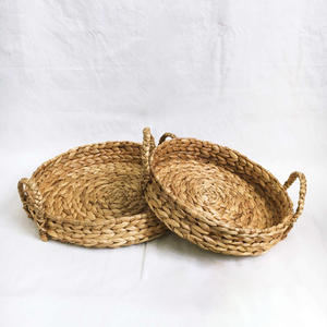 High quality natural weave trays for housewarming gift <b>water</b> hyacinth tray <b>container</b> room organizers - Product Image 5