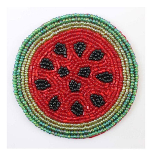 Handmade Classic Style Round <b>Beaded</b> <b>Coasters</b> Custom Thick Polyester Cotton Drink Mat Embroidery Table Decor From India - Product Image 3