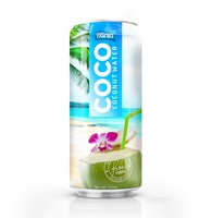 Boisson à l'Eau de Coco 100% en Canette de 250ml, OEM ODM Marque Privée, Fabricant Vietnamien de Boissons pour USA UK Moyen-Orient Afrique