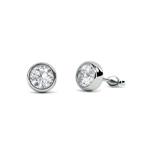Boucles d'oreilles modernes rondes en diamant de 0,30 carat, diamant cultivé en laboratoire, en platine, pour fête de fiançailles - Product Image 1