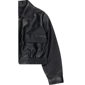 Blouson de moto en cuir d'agneau véritable pour femme, fermeture éclair sur le devant, personnalisable, hiver, écologique, séchage rapide, coupe-vent - Product Image 5