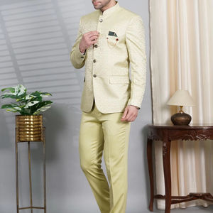 Zed Club ชุดสูท2ชิ้นผ้าโพลีเอสเตอร์มีกระดุมปกคอตั้งแบบปกติระบายอากาศได้ยาวชุดปาร์ตี้ทรงแบน - Product Image 1