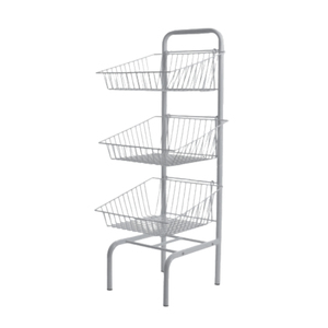 Cesta de Frutas Decorativa de 3 Niveles de Alambre de Hierro con Acabado Gris para Cocina y Mesa, Cesta de Almacenamiento de Frutas y Verduras - Product Image 2