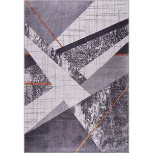 Alfombra lavable a rayas grises bohemias alfombras diseño de depósito NL1005 - Product Image 1