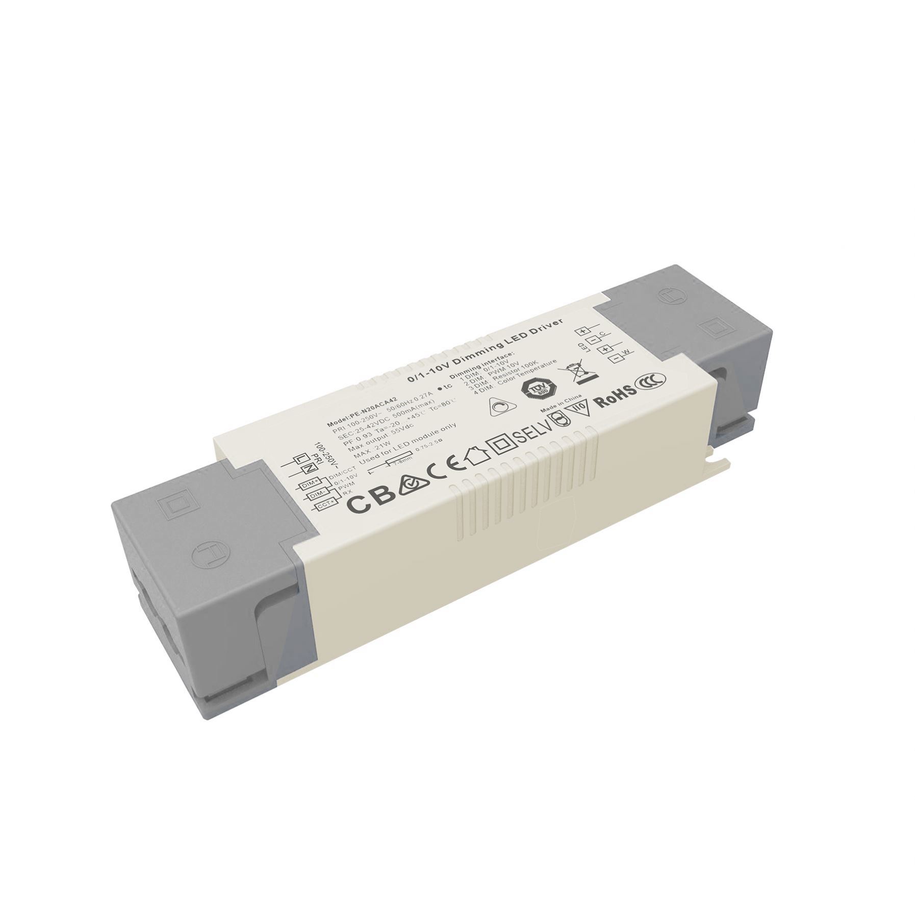 PE-N30ACA Constant Current 0-10V Dimming 15W 30W DIP Switch 350/400/450/500/550/600/650/700mA CCT Adjustable Led Driver