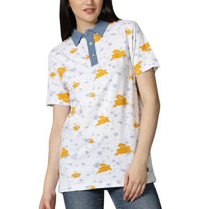 Gran oferta de camiseta Polo para mujer, algodón de alta calidad, diseño de secado rápido y transpirable, estampado personalizable para ropa de verano - Product Image 6
